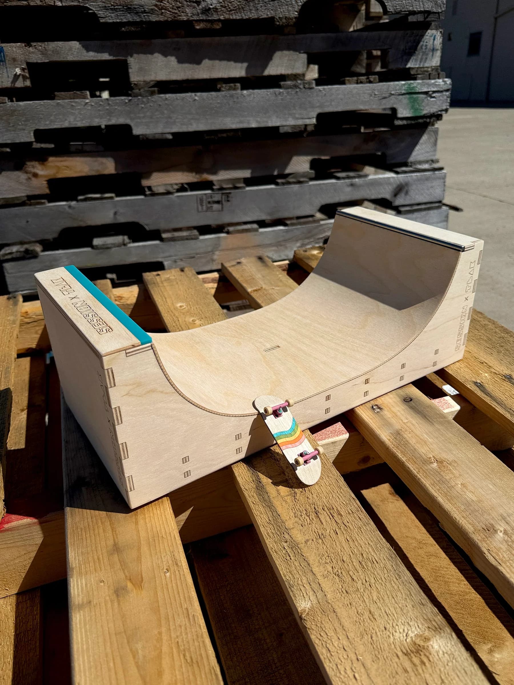 Teak Tuning wooden halfpipe obstacle product image.